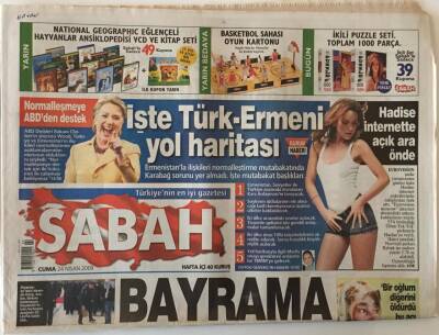 Sabah Gazetesi 24 Nisan 2009 - Türk- Ermeni Yol Haritası Belirlendi GZ20711 - 1