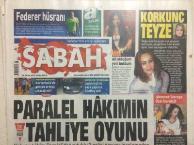 Sabah Gazetesi 24 Ocak 2015 - Paralel Hakimin Tahliye Oyunu GZ29506 - 1