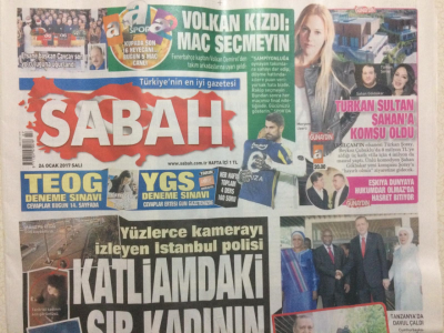 Sabah Gazetesi 24 Ocak 2017 - Türkan Sultan Şahan Gökbakara Komşu Oldu GZ27900 - 1