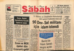 Sabah Gazetesi 24 Temmuz 1981 - 90 Dev-Sol Militanı İçin İdam İstendi GZ64256 - 1
