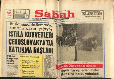 Sabah Gazetesi 25 Ağustos 1968 - İstila Kuvvetleri Çekoslavakyada Katliama Başladı GZ64266 - 1