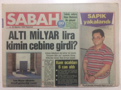 Sabah Gazetesi 25 Ağustos 1986 - Serpil Çakmaklının 10 Milyonluk Banyosu GZ24173 - 1