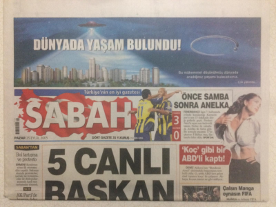 Sabah Gazetesi 25 Eylül 2005 - Fenerbahçe 3 Kayseri 0 GZ24179 - 1