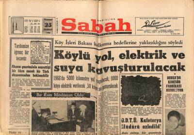 Sabah Gazetesi 25 Haziran 1966 - ODTÜ Kafeterya Müdürü Azledildi GZ82052 - 1