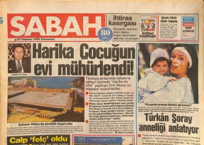 Sabah Gazetesi 25 Haziran 1986 - Türkan Şoray Anneliği Anlatıyor - Bedia Akartürk Basıldı Anonsu Ortalığı Karıştırdı GZ127347 - 1