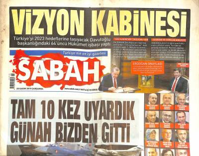 Sabah Gazetesi 25 Kasım 2015 - Paralel , Clinton Vakfına 1 Milyon Dolar Bağışlamış - Şenol Güneş Şampiyonluk İstedi GZ124734 - 1