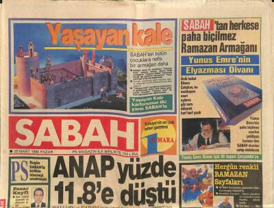 Sabah Gazetesi 25 Mart 1990 - Devlet Bakanı , Mehmet Yazarın Küçük Kızı Sema Trafik Kazasında Hayatını Kaybetti GZ83517 - 1