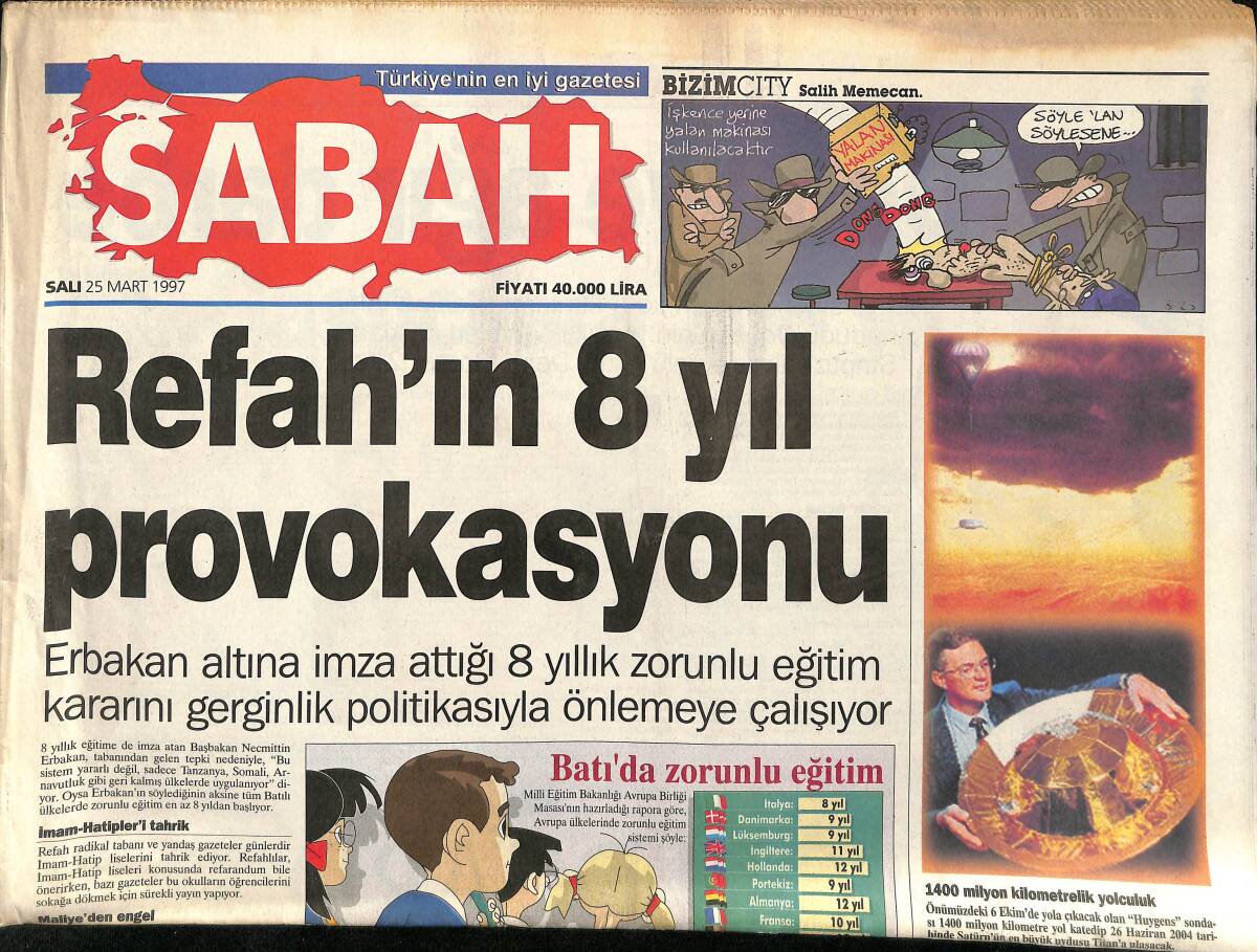 Sabah Gazetesi 25 Mart 1997 - Kubilay Futbolu Yozgat'ta Bırakacak - Michael Jackson'ın Oğlunun Fotoğrafları OK'da GZ155541 - 1