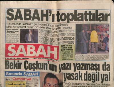 Sabah Gazetesi 25 Mayıs 1989 - Bekir Coşkunun Yazı Yazması da Yasak Değil ya GZ61510 - 1