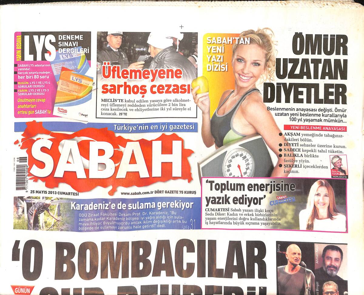 Sabah Gazetesi 25 Mayıs 2013 - Sting'e Ahmet Kaya Teklifi - Burak Yılmaz: Bırakın Gideyim GZ154880 - 1