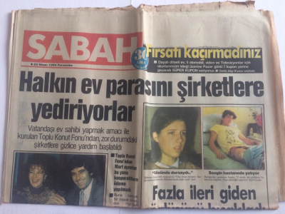 Sabah Gazetesi 25 Nisan 1985 - İki Ünlü Aktör Birbirine Girdi - GZ15091 - 2