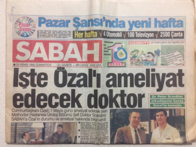 Sabah Gazetesi 25 Nisan 1992 - İşte Özalı Ameliyat Edecek Doktor GZ27416 - 1