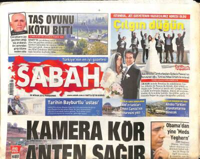 Sabah Gazetesi 25 Nisan 2013 - Dünya Sağlık Örgütü Uyardı Kuş Gribi Hızla Bulaşıyor - Obamadan Yine Meds Yeghern GZ98383 - 1