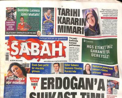 Sabah Gazetesi 25 Ocak 2013 - Esad Şam Yerle Bir Olsa Bile Gitmem - Güler Sabancı Siemens Yönetim Kurulunda GZ98384 - 1