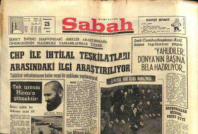 Sabah Gazetesi 25 Şubat 1967 - Kıbrısda Türkler Susuz Bırakılıyor GZ77371 - 1