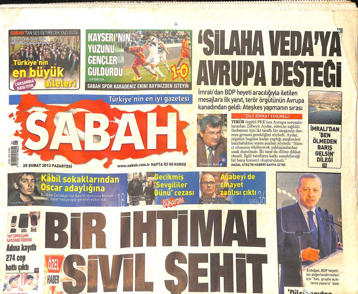 Sabah Gazetesi 25 Şubat 2013 - En Baba Musa Sow - Kabil Sokaklarında Oscar Adaylığına GZ154878 - 1