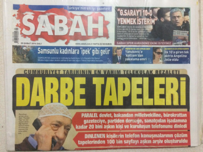 Sabah Gazetesi 25 Şubat 2014 - Darbe Tapeleri GZ27969 - 1