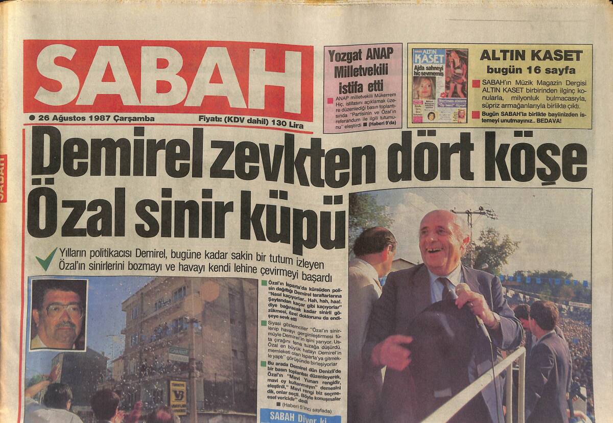 Sabah Gazetesi 26 Ağustos 1987 - Sevgilisi Karin Rana'ya Doktor Bernard'ı Anlattı - Fuarın Kralı Tatlıses GZ153272 - 1