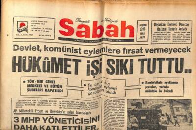 Sabah Gazetesi 26 Aralık 1979 - Devlet Komünist Eylemlere Fırsat Vermeyecek GZ64578 - 1