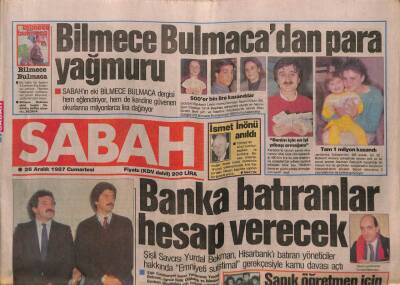 Sabah Gazetesi 26 Aralık 1987 - Bu Gece Adile Naşit Kuruntu Ailesinde GZ62870 - 1