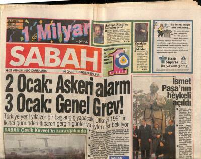 Sabah Gazetesi 26 Aralık 1990 - Asil Nadir İmza Atmaya Başladı ! GZ83167 - 1