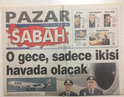 Sabah Gazetesi 26 Aralık 1999 - O Gece Sadece İkisi Havada Olacak GZ23582 - 1
