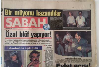 Sabah Gazetesi 26 Eylül 1985 - Özal Blöf Yapıyor GZ16017 - 2