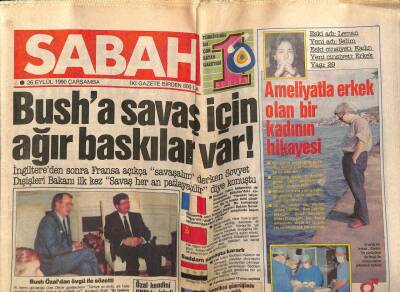 Sabah Gazetesi 26 Eylül 1990 - Erbakan Bağdatta Saddamla Görüştü GZ76626 - 1