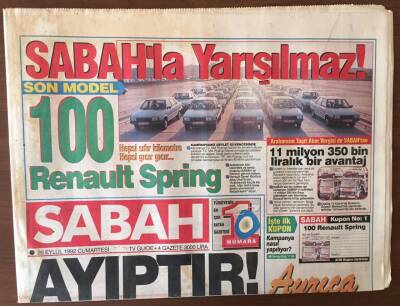 Sabah Gazetesi 26 Eylül 1992 -Süleyman Demirel Darbe Söylentilerinden Azap Duyduğunu Belirti GZ6698 - 2