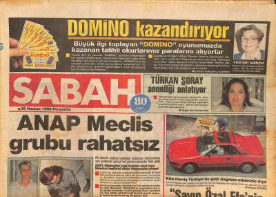 Sabah Gazetesi 26 Haziran 1986 - Türkan Şoray Anneliği Anlatıyor - Ahu Tuğba Şimdi de Pratiğini Geliştiriyor GZ127346 - 1