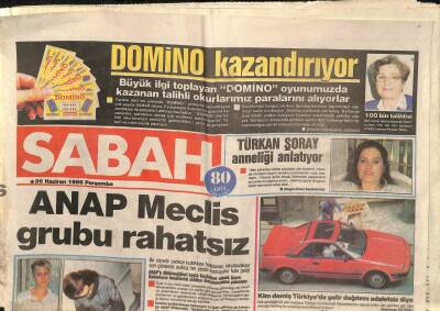 Sabah Gazetesi 26 Haziran 1986 - Türkan Şoray Anneliği Anlatıyor - İbrahim Tatlıses Bu Kez Rol Gereği Hakim Önünde GZ114178 - 1
