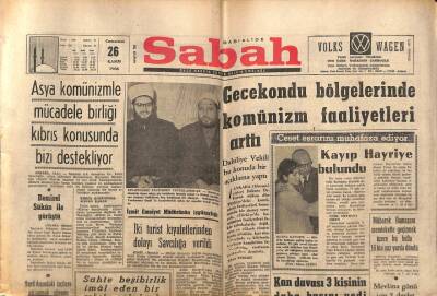 Sabah Gazetesi 26 Kasım 1966 - Gecekondu Bölgelerinde Komünizm Faaliyetleri Arttı GZ80720 - 1