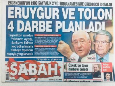 Sabah Gazetesi 26 Mart 2009 - Eruygur Ve Tolon 4 Darbe Planladı GZ43253 - 2