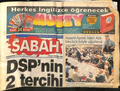 Sabah Gazetesi 26 Nisan 1999 - Demirel Bizon Kebabı Çok Sevdi - Haseni Aşireti Lideri Atik Meclise Böyle Uğurlandı GZ109182 - 1