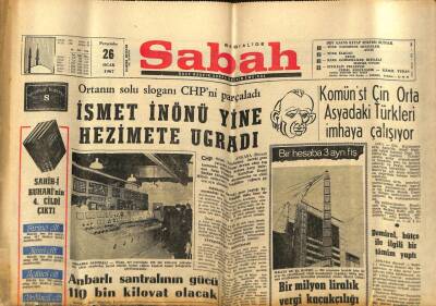 Sabah Gazetesi 26 Ocak 1967 - İsmet İnönü Yine Hezimete Uğradı GZ77395 - 1