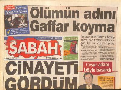 Sabah Gazetesi 26 Ocak 2001 - Çillerin Hafiyeleri - Talibanlarda DiCaprio Modası GZ126683 - 1
