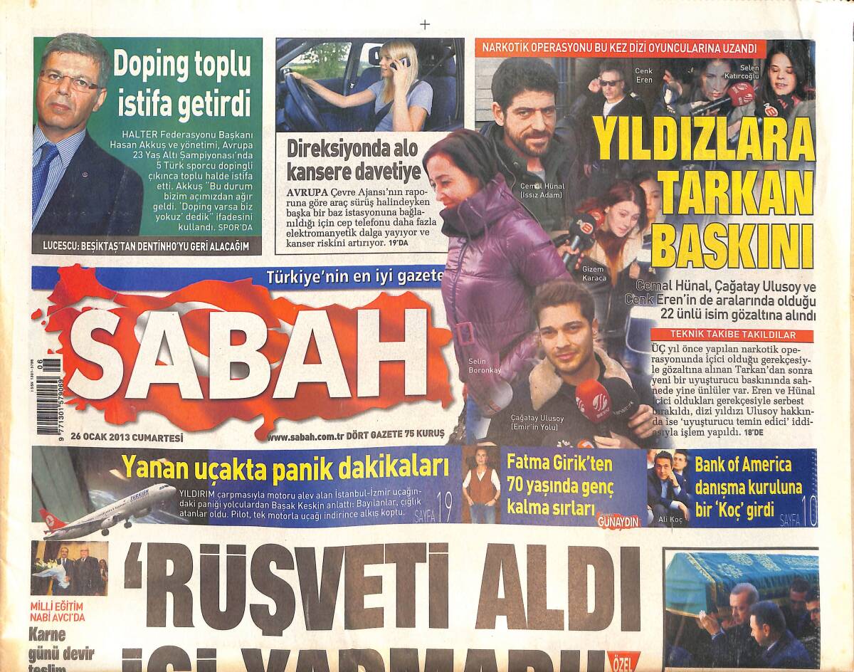 Sabah Gazetesi 26 Ocak 2013 - Yıldızlara Tarkan Baskını! - Fatma Girik'ten 70 Yaşında Genç Kalma Sırları GZ136840 - 1