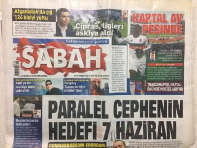 Sabah Gazetesi 26 Şubat 2015 - Paralel Cephenin Hedefi 7 Haziran GZ27543 - 1