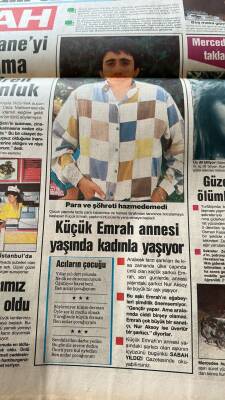 Sabah Gazetesi 26 Temmuz 1986 - Küçük Emrah Annesi Yaşında Kadınla Yaşıyor - Özal , Demirele Elçi Gönderdi GZ127112 - 2
