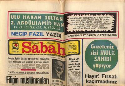 Sabah Gazetesi 27 Aralık 1976 - Van Ve Çevresi Tekrar Sallandı GZ64005 - 2