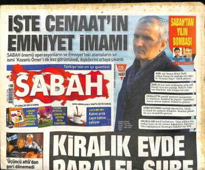 Sabah Gazetesi 27 Aralık 2013 - Tarkana Tedavi Ve Denetimli Serbestlik - Arafat Polemiğine Son Nokta Eceliyle Öldü GZ98438 - 1