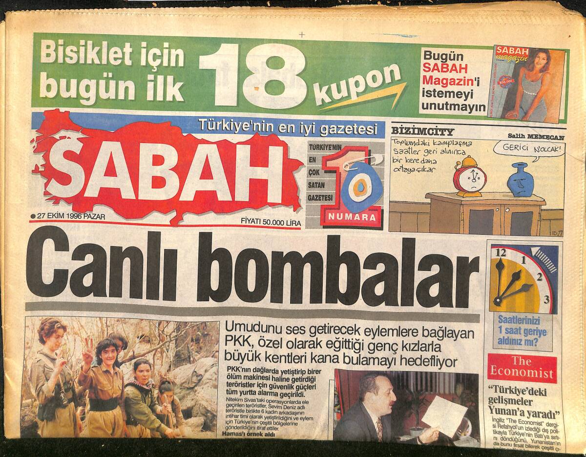 Sabah Gazetesi 27 Ekim 1996 - Demireller Kırgız Modasını Sevdi - Zeynep Özal'a Ağır Suçlama GZ148044 - 1