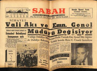 Sabah Gazetesi 27 Kasım 1965 - Gençlik Ayasofya İçin Kararlı GZ74871 - 1