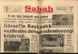 Sabah Gazetesi 27 Mart 1966 - Gürselin Başkanlık Vazifesine Devam Edemeyeceği Bildirildi GZ64224 - 1