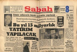 Sabah Gazetesi 27 Nisan 1966 - Bu Yıl 15 Milyarlık Yatırım Yapılacak GZ63952 - 1