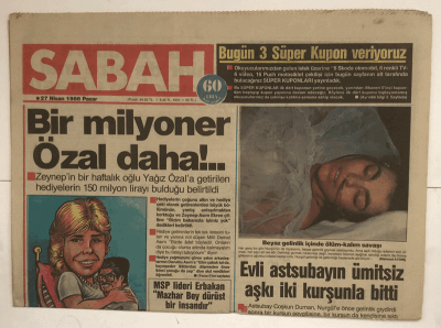 Sabah Gazetesi 27 Nisan 1986 - Bir Milyoner Özal Daha!.. GZ5193 - 1