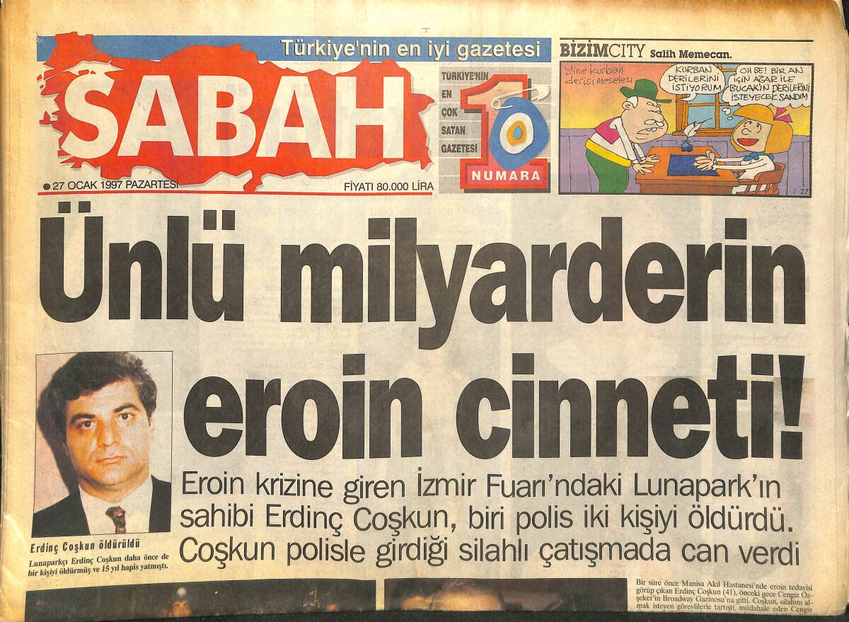 Sabah Gazetesi 27 Ocak 1997 - Şöhret Fabrikatörü Cengiz Özşeker Cinayeti - Çeçenlerin Zor Seçimi GZ147888 - 1