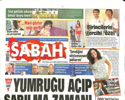Sabah Gazetesi 27 Temmuz 2013 - Mısırda Darbeci Yönetim , Mursiyi Tuhaf Suçlamalarla Hapse Çarptırdı GZ98433 - 1