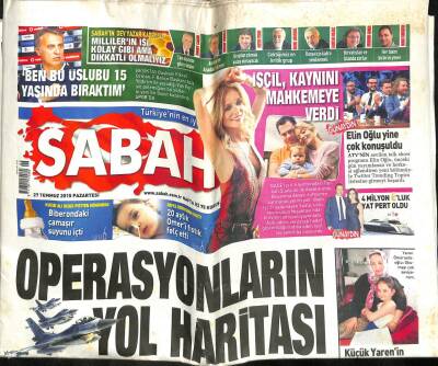Sabah Gazetesi 27 Temmuz 2015 - Las Vegasta Plastik Palmiye Cehennemi - Teröre En Etkili Darbe GZ100714 - 2