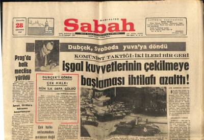 Sabah Gazetesi 28 Ağustos 1968 - Pragda Halk Meclise Yürüdü GZ74759 - 1
